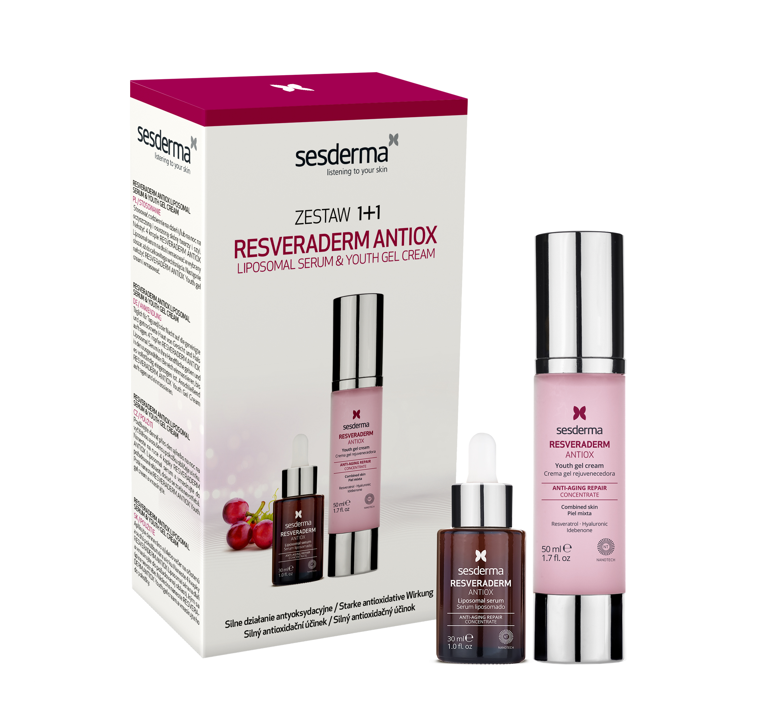 ZESTAW RESVERADERM SERUM+RESVERADERM KREM-ŻEL